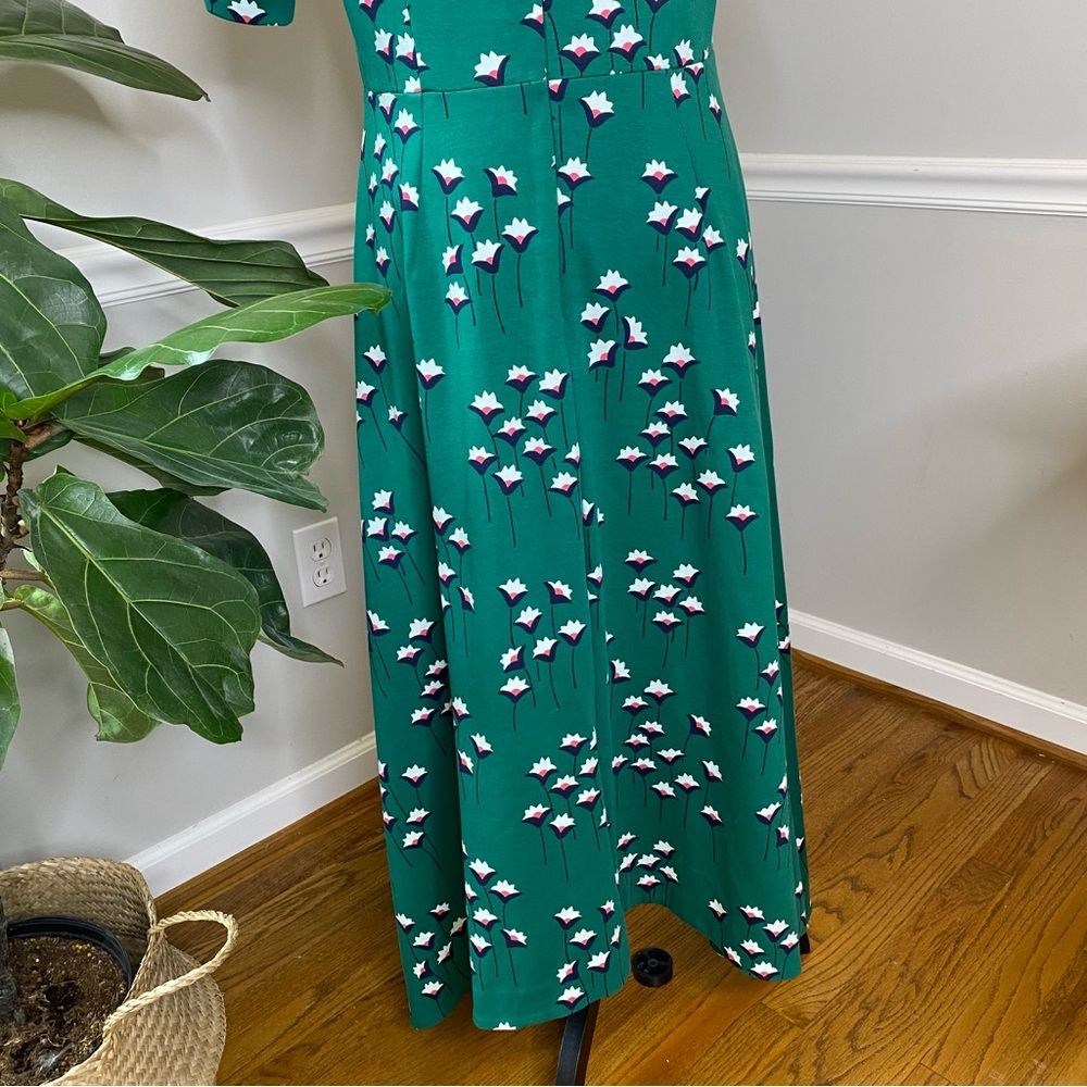 BODEN Leonie Ponte MIDI Dress in Forest Green - Picture 11 of 12